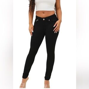 NWT - True Religion Black Denim Jeans with Red Logo Patch